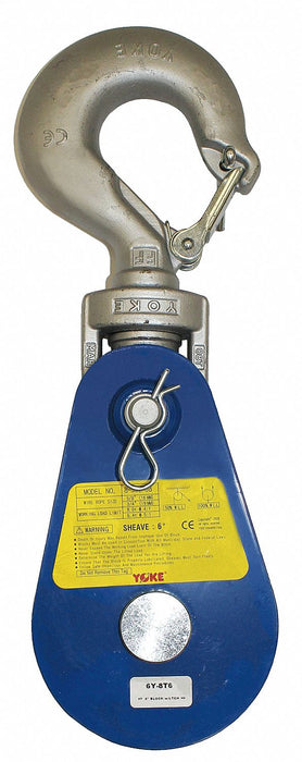 Pulley Block Swvl Hook 3/8-1/2 Rope dia