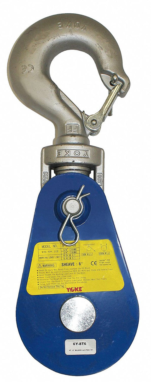 Pulley Block Swvl Hook 5/8-3/4 Rope dia