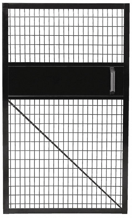 Wire Mchn Grd Door 58 in Hx34 in W Blk