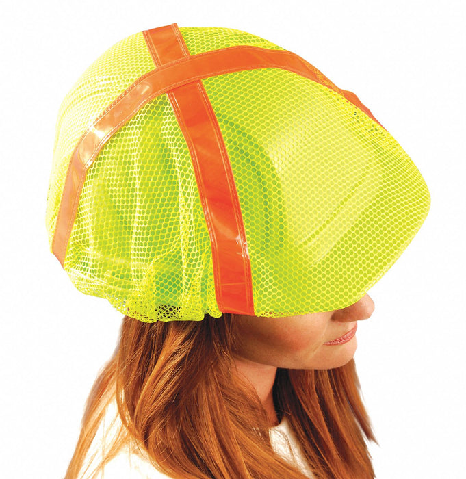 Hard Hat Cover Polyester Mesh Yellow