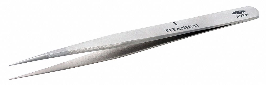 Tweezers Titanium Relieved 4 1/2 L