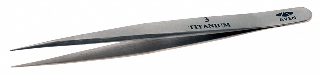 Tweezers Titanium Straight 4 7/8 L