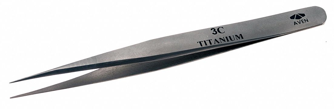 Tweezers Titanium Straight 4 1/4 L