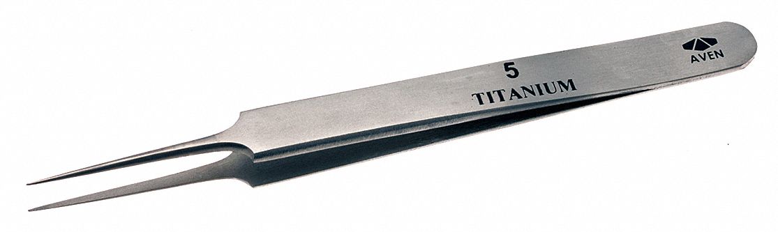 Tweezers Titanium Relieved 4 1/4 L