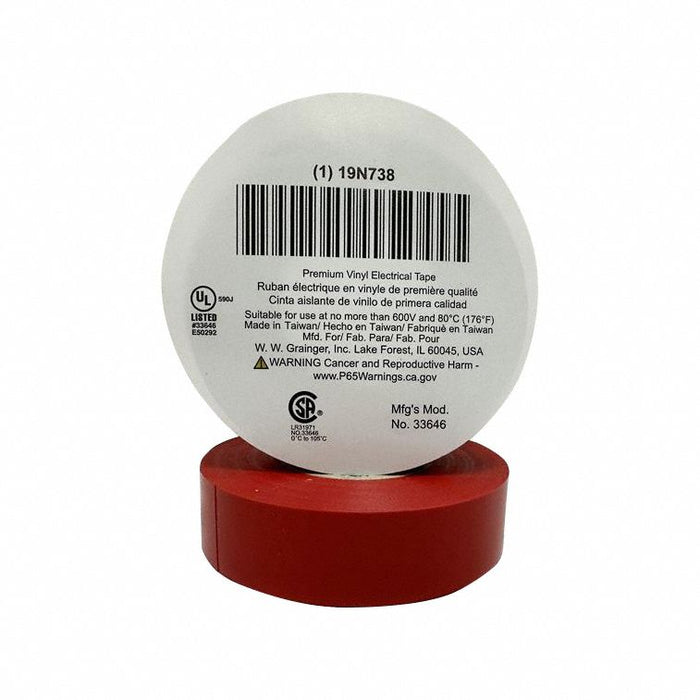 ElectricalTape Vinyl Red 22ydL 3/4inW