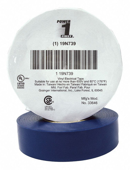 ElectricalTape Vinyl Blue 22ydL 3/4inW
