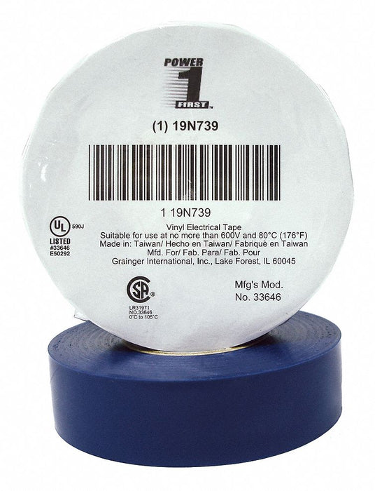 ElectricalTape Vinyl Blue 22ydL 3/4inW