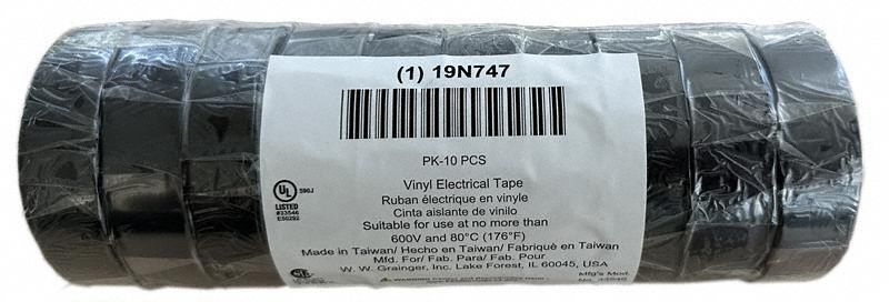 ElectricalTape Black 20ydL 3/4inW PK10
