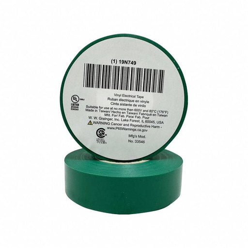 ElectricalTape Vinyl Green 20ydL 3/4inW