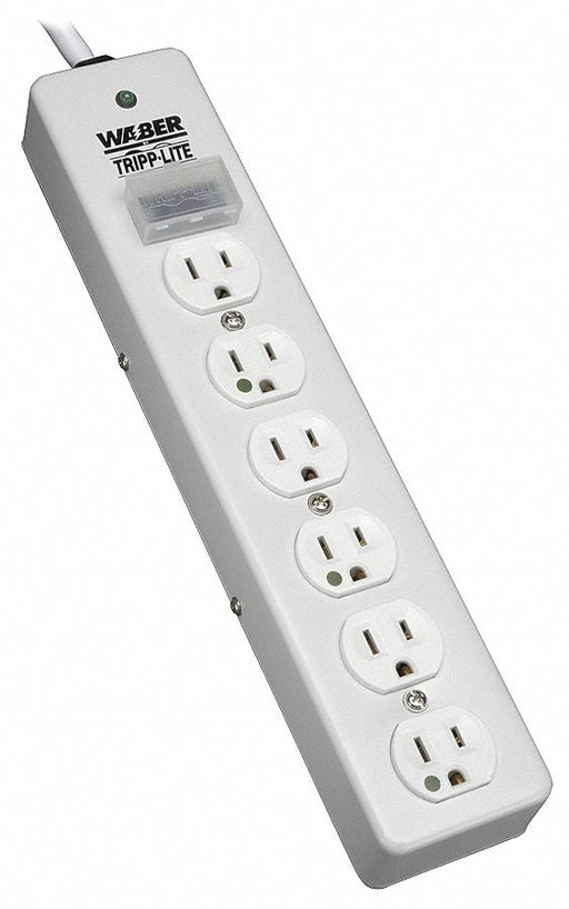 Surge Protector Strip 6 Outlet Gray