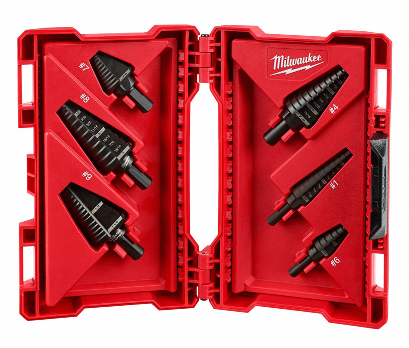 Step Drill Bit Set HSS 1/8-1-1/8 In 6 pc