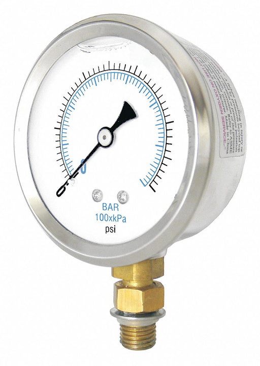 Pressure Gauge 0 to 3000 psi 2 1/2 Dial