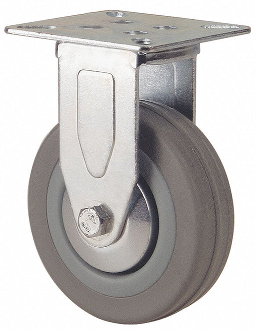 Plate Caster Rigid Rubber 2 11/16 H