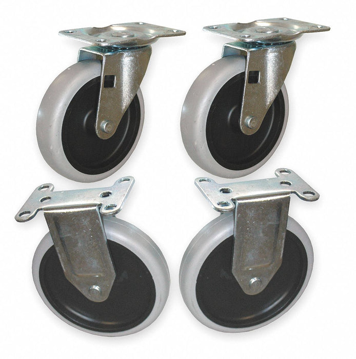 Caster Kit (2) Rigid (2) Swivel