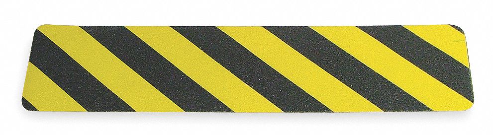 AntiSlip Tread 24 inLx6 inW BLK/YLW PK10