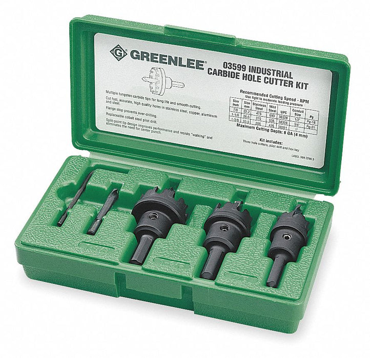 HoleCutterKit 4pcs Sizes 0.875 -1.375 