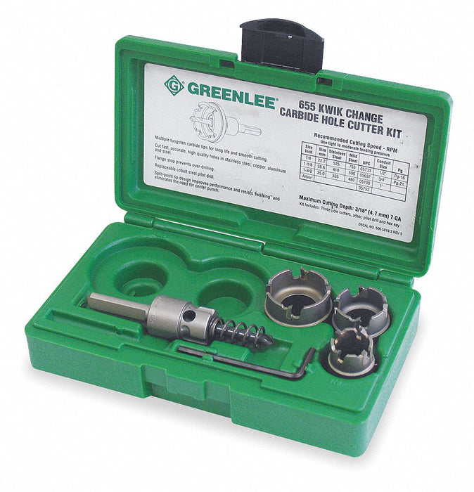 HoleCutterKit 4pcs Sizes 0.875 -1.375 