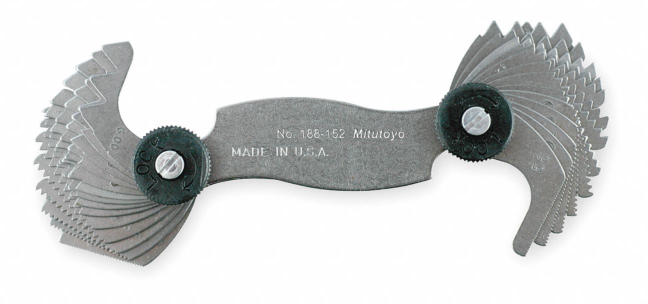 Thread Pitch Gauge Set Thread Ang 60 deg