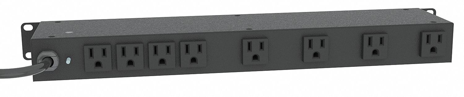 Surge Protected PDU 125V 8 Outlet Black
