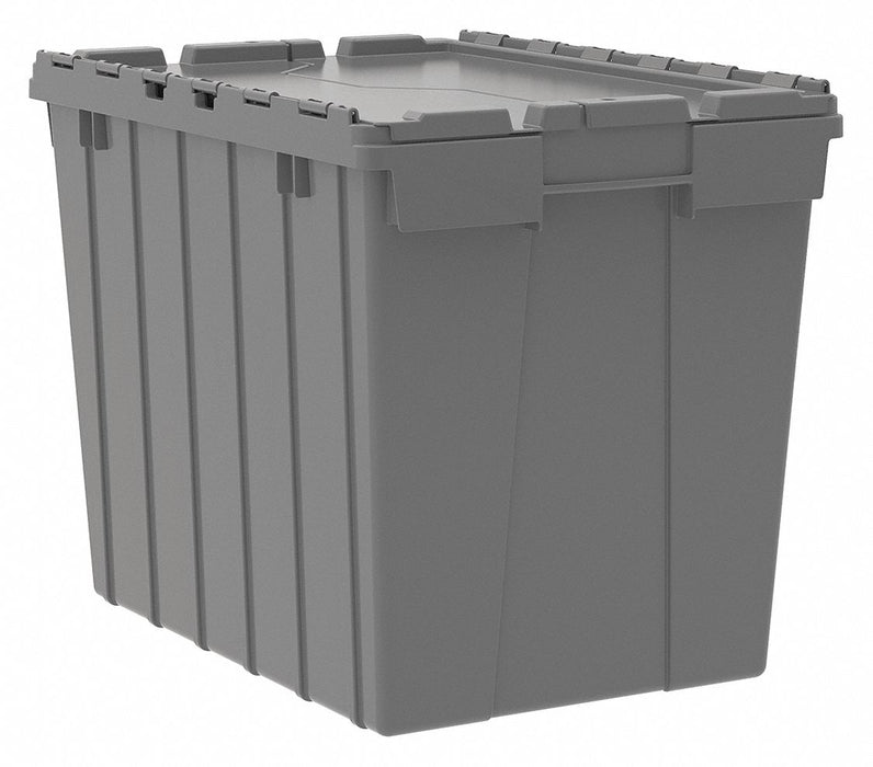 F8958 Attached Lid Ctr Gray Solid Ind Grd Poly