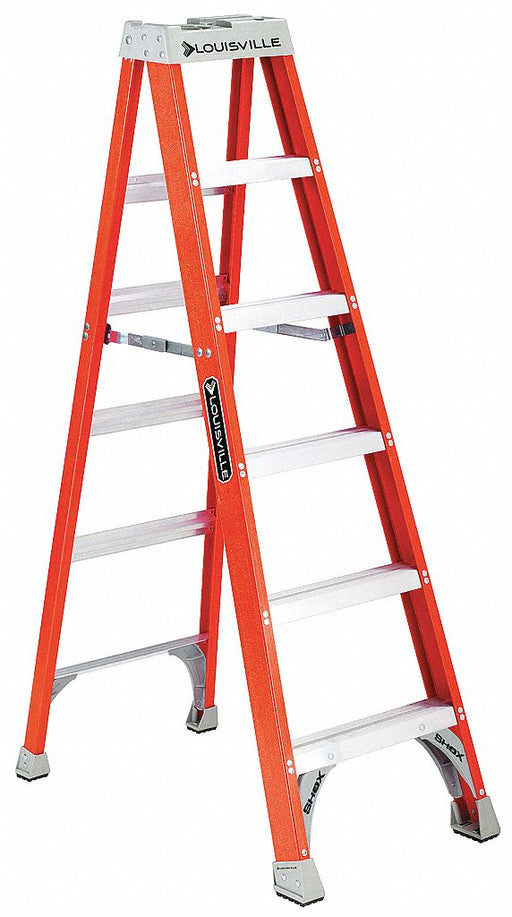 Stepladder Fiberglass 6 ft H 300 lb Cap