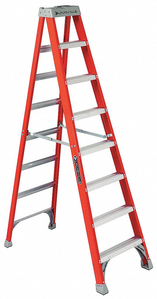 Stepladder Fiberglass 8 ft H 300 lb Cap