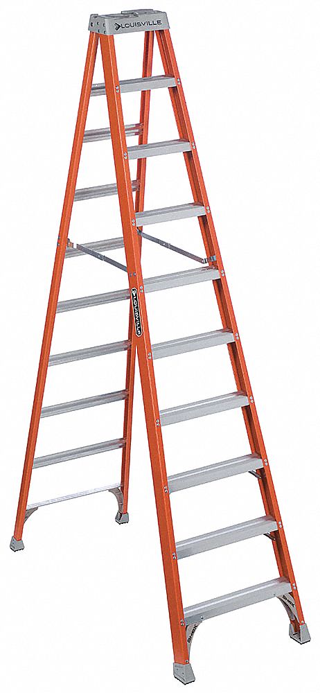 Stepladder Fiberglass 10 ft H 300 lb Cap