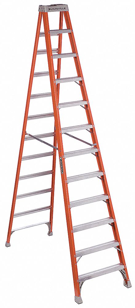 Stepladder Fiberglass 12 ft H 300 lb Cap