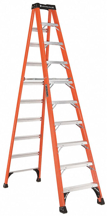 Stepladder Fiberglass 10 ft H 375 lb Cap