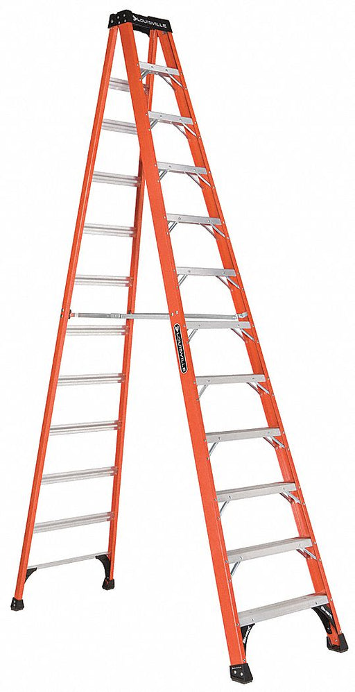 Stepladder Fiberglass 12 ft H 375 lb Cap