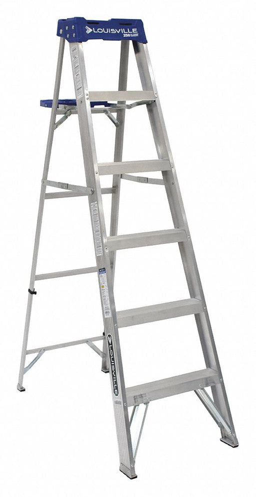 Stepladder Aluminum 6 ft H 250 lb Cap.