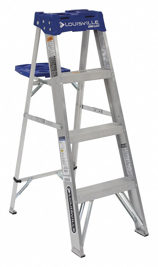 Stepladder Aluminum 4 ft H 250 lb Cap.
