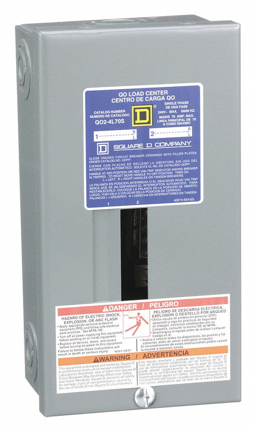 Load Center 70A Lug 1 Phase 2 Spaces