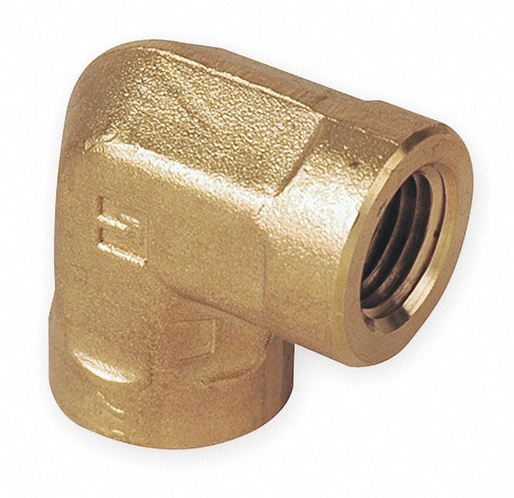 90 Elbow Brass 1/4 in Pipe Size FNPT