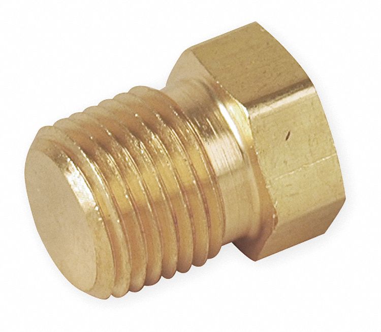 Hex Head Plug Bright Brass 3/8 in