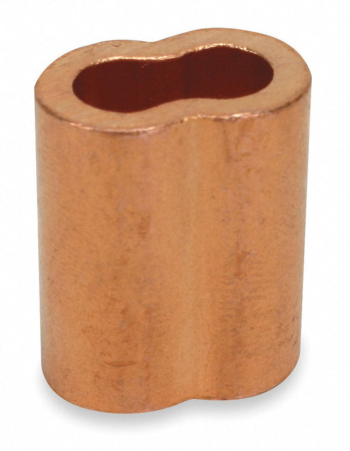 M6644 Wire Rope Oval Sleeve 1/4in Copper PK 25