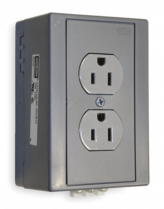 DIN Rail Recept Gray 15 A 2P3W Side 1PK
