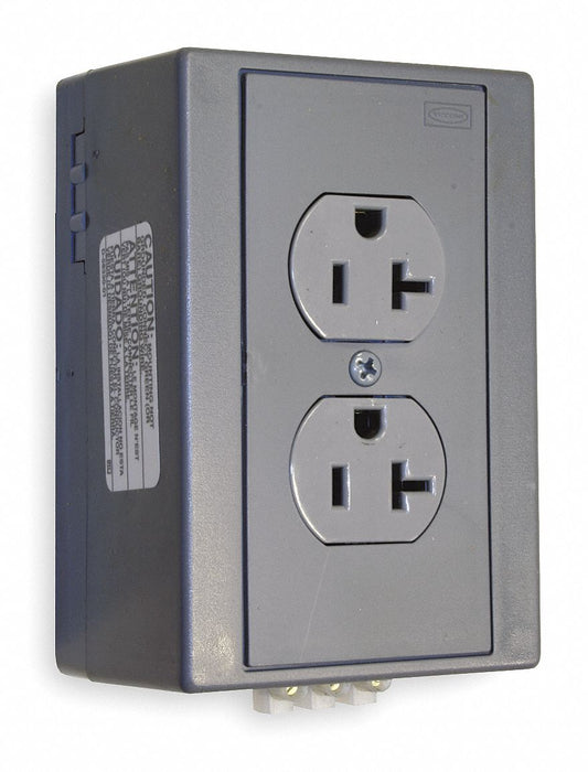 DIN Rail Recept Gray 20 A 2P3W Side 1PK
