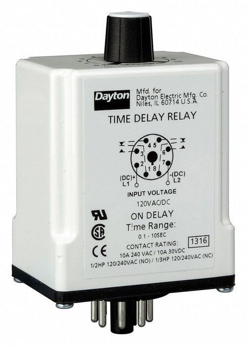 H7805 SinFunTimeDelayRelay 120VAC/DC 8Pins