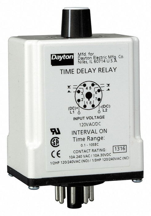 H7820 SinFunTimeDelayRelay 120VAC/DC 8Pins
