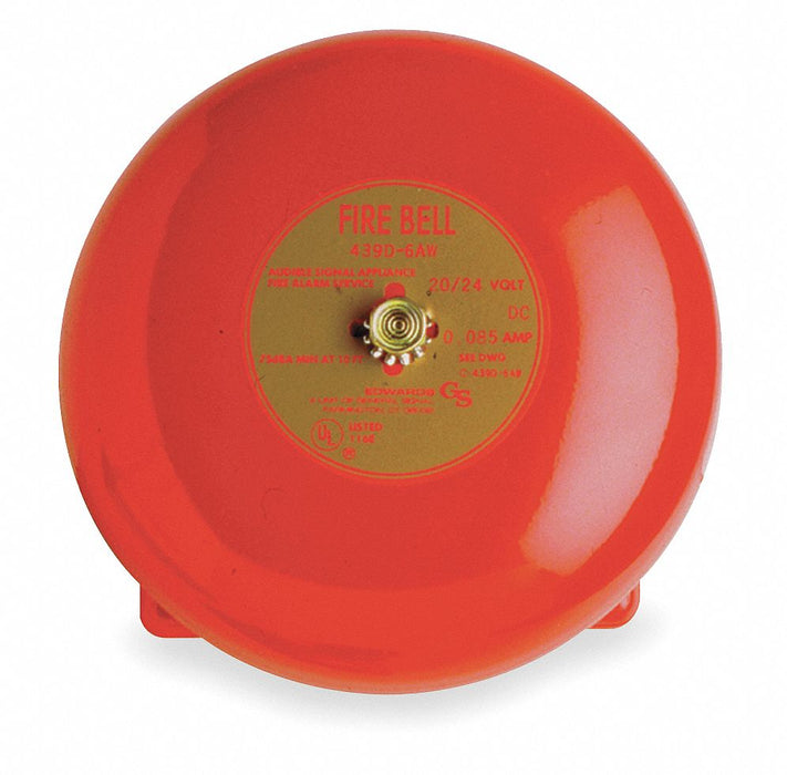 Fire Bell Red H 3 11/32 x L 6 x W 6 In