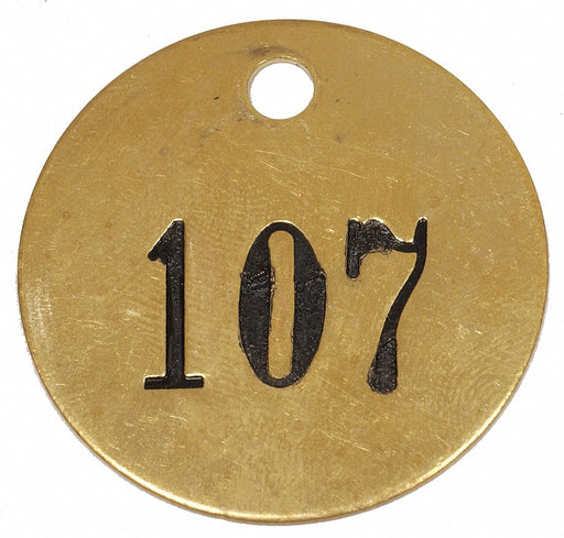 Numbered Valve Tag Brass 1 1/2in H PK25