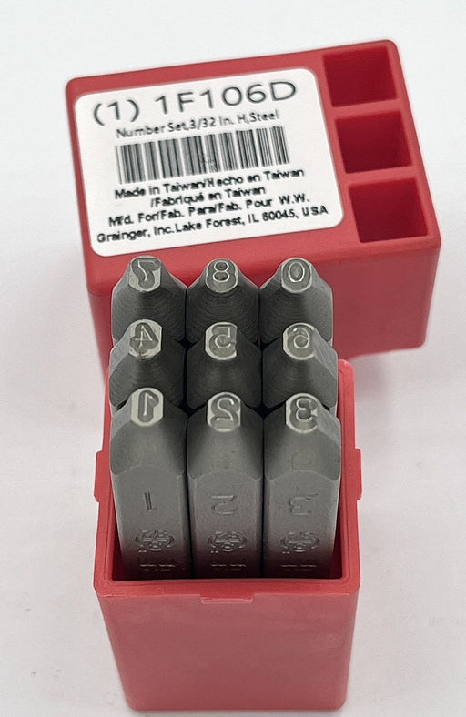 Number Set 3/32 in H Steel