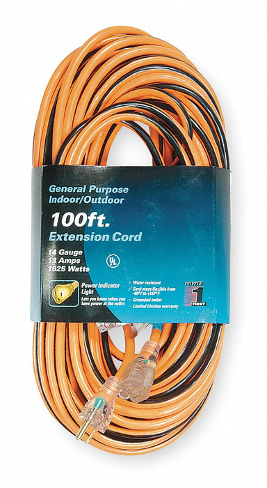 Ltd Ext Crd 100ft 14Ga 13A SJTW Org/Blk