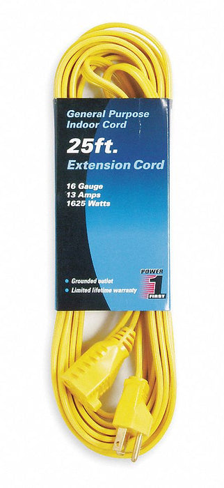 Extension Cord 25ft 16Ga 13A SPT-2 Yel