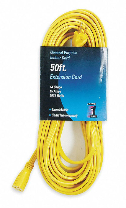Extension Cord 50ft 14Ga 15A SPT-3 Yel