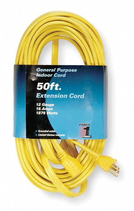 Extension Cord 50ft 12Ga 15A SPT-3 Yel