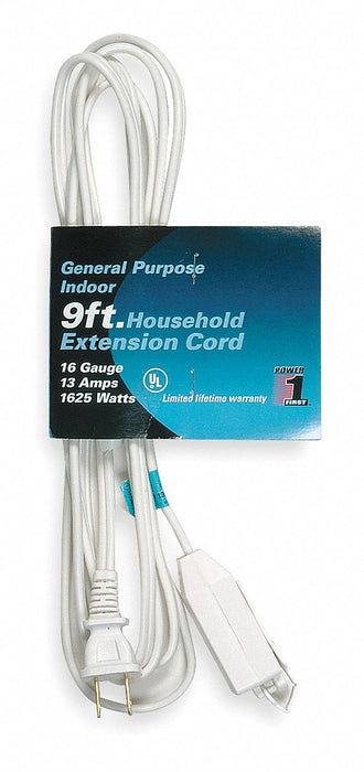 Extension Cord 9ft 16Ga 13A SPT-2 Wht