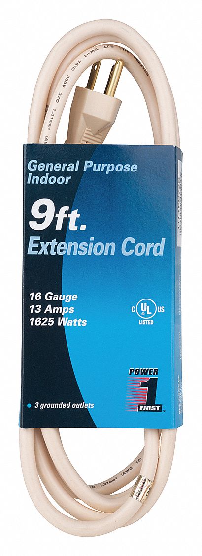 ExtensionCord 9ft Beige 16AWG Round