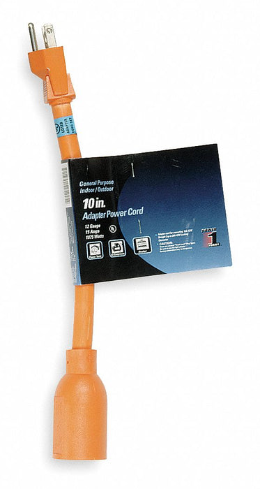 Cord Adapter 10 in Orange 1 Outlet